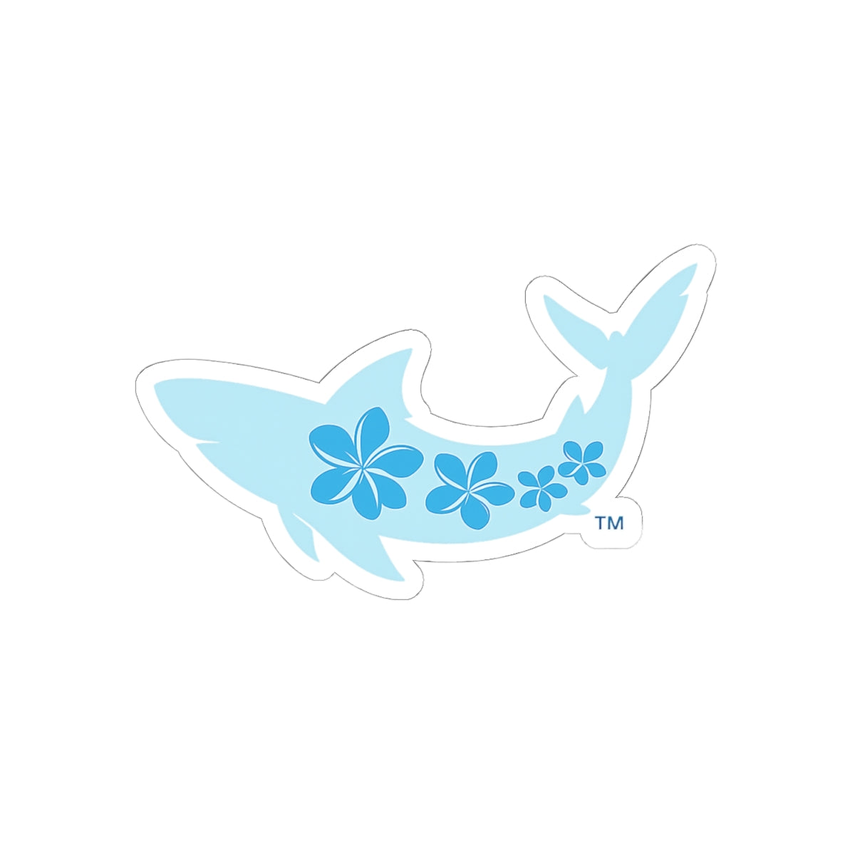 Plumeria Shark Sticker