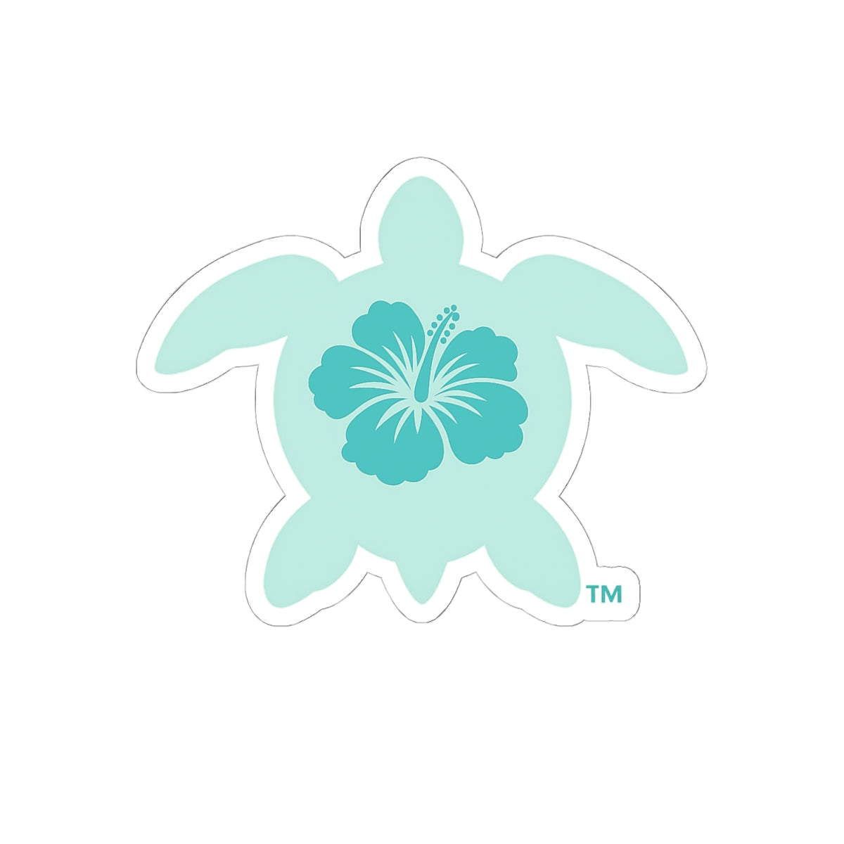 Sea Turtle Hibiscus Sticker