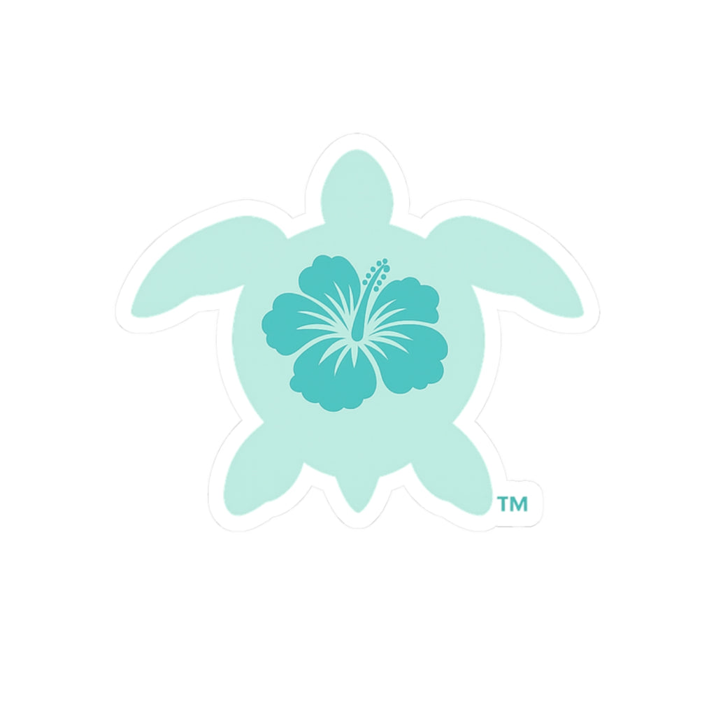 Sea Turtle Hibiscus Sticker