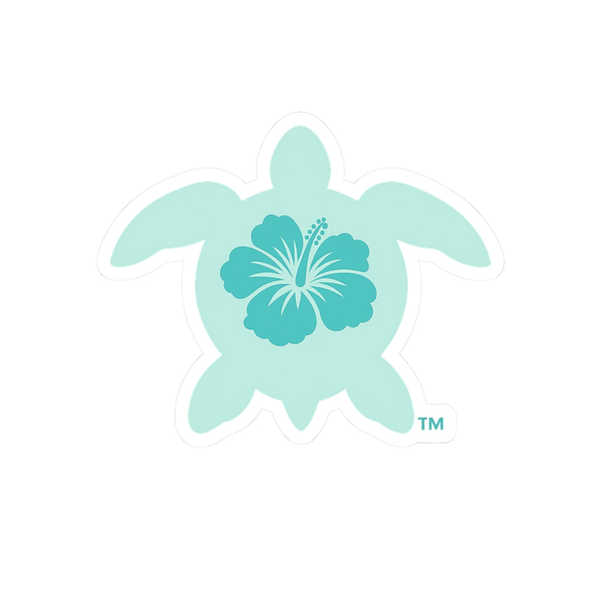 Sea Turtle Hibiscus Sticker