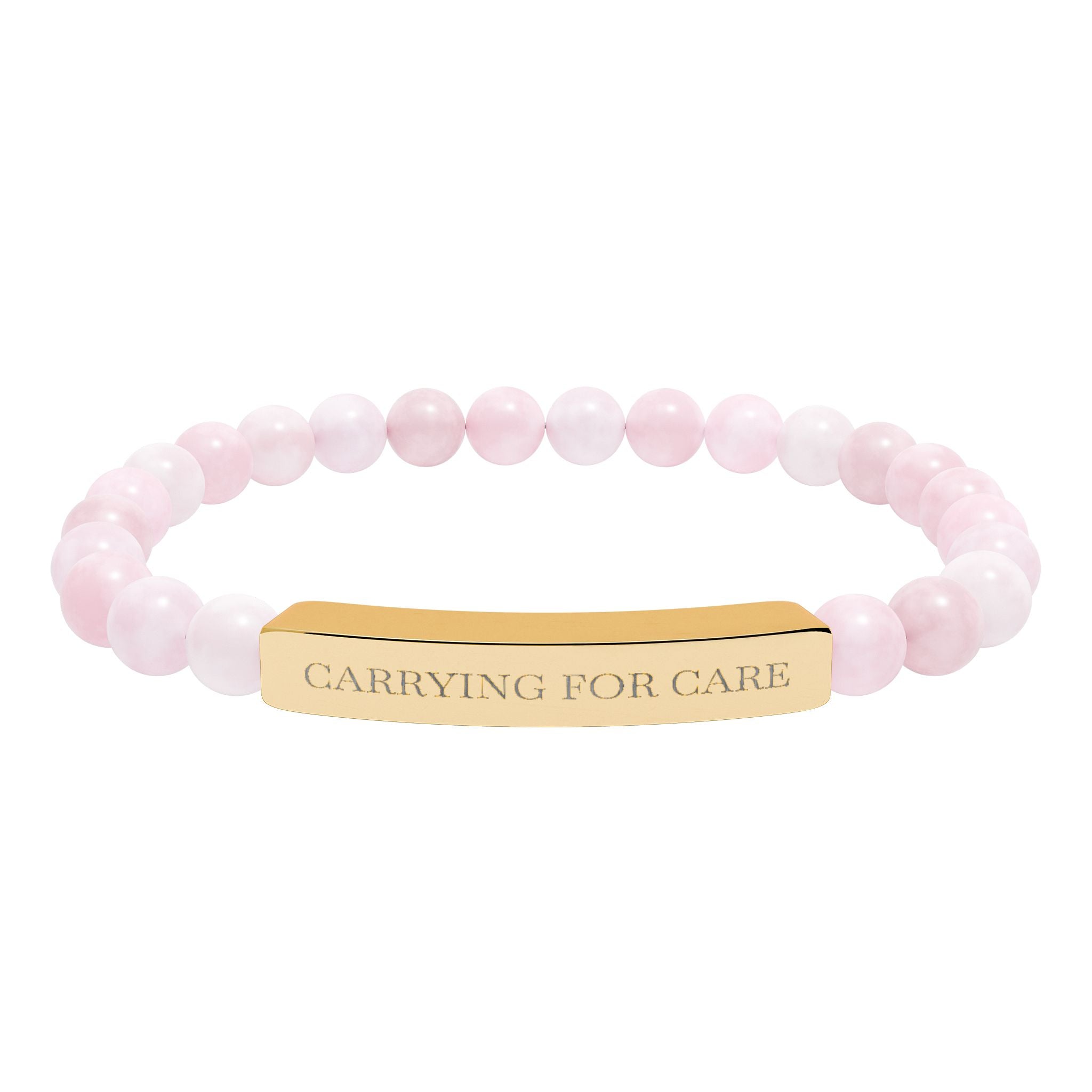 Engraved Natural Stone Stretch Bar Bracelet