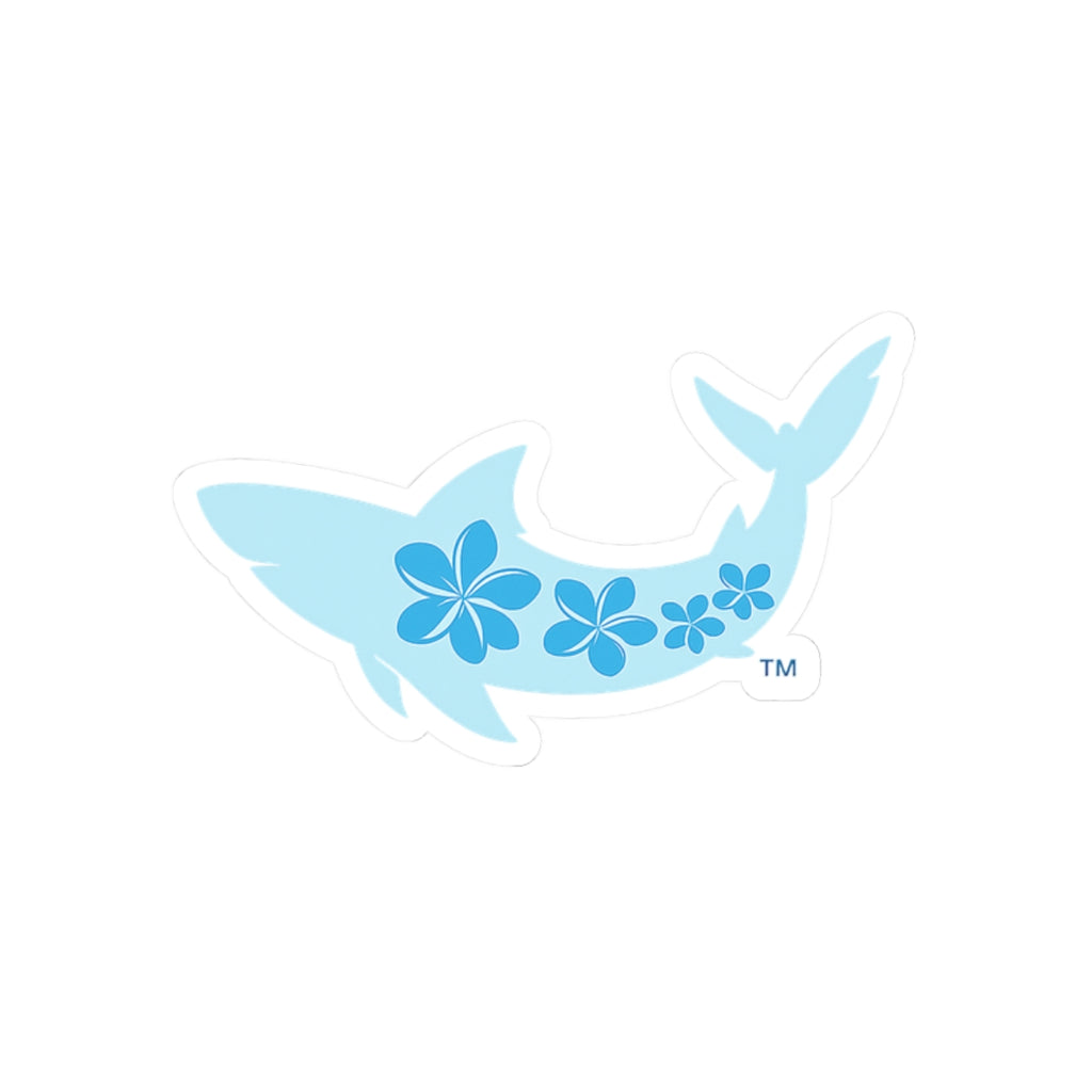 Plumeria Shark Sticker