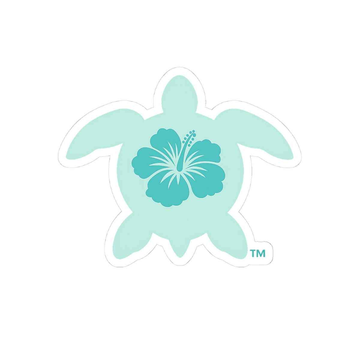Sea Turtle Hibiscus Sticker