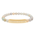 Engraved Natural Stone Stretch Bar Bracelet